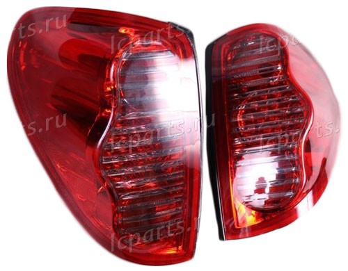 Фонари задние (Л+П) комплект ТЮНИНГ светодиодные, тонированные, красные для Mitsubishi L200 (05 - )