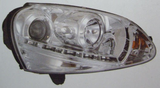  Фары передние Л+П (КОМПЛЕКТ) ТЮНИНГ (DEVIL EYES) (КСЕНОН) линзованные (SONAR) внутри хромированные для  VW GOLF V (03-09)
