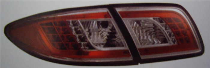  Фонари задние внешний+внутренний Л+П (КОМПЛЕКТ) ТЮНИНГ (СЕДАН) прозрачные с диодами (SONAR) внутри красные ХРОМ для  MAZDA 6 (02-08)