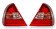  Фонари задние внешние Л+П (КОМПЛЕКТ) ТЮНИНГ прозрачные хрустальные диодные ГАБАРИТ , СТОП СИГНАЛ EAGLE EYES внутри красные-БЕЛ для  MERCEDES C-класс W202 (93-00)