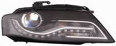  Фара передняя правая (КСЕНОН) линзованные с регулировочным мотором внутри черные для  AUDI A4 (07-)