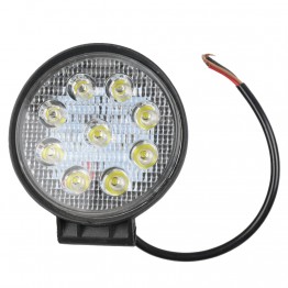 LED фара CP-27R (27 Вт светодиодная, ближний FLOOD, круглый корпус)