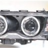 Фары передние Л+П (КОМПЛЕКТ) ТЮНИНГ (КСЕНОН) линзованные с 2мя светящимися ободками , литые с указателем поворота с регулировочным мотором (SONAR) внутри черные для  BMW 7xx E38 (94-02)
