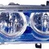  Фары передние Л+П (КОМПЛЕКТ) ТЮНИНГ прозрачные с 2мя светящимися ободками внутри синие для  VW VENTO (92-98)