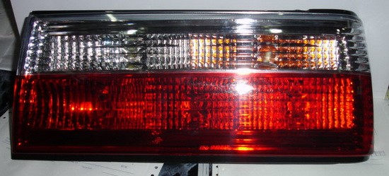 Фонари задние внешние Л+П (КОМПЛЕКТ) (СЕДАН) ТЮНИНГ прозрачные хрустальные КРАСН-БЕЛ для  BMW 3xx E30 (87-90)