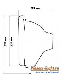 Ксеноновая фара дальнего света 5000K,  55Вт, 9-32В, круглая 9" (280 мм) LOYO 3910