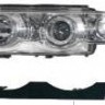  Фары с указателями поворота (КОМПЛЕКТ) ТЮНИНГ линзованные с молдингом с 2мя светящимися ободками внутри хромированные для  BMW 7xx E38 (94-02)
