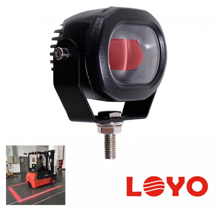 LOYO COMPACT RED LINE Маркерный фонарь компактный прожектор безопасности, красная линия, для вилочного складского погрузчика. Свет - красный
