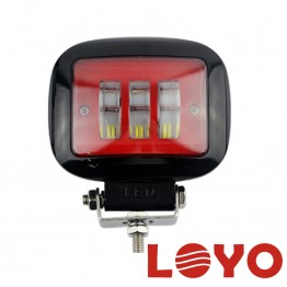 Фара ближнего света LOYO HEAD 30WSR прямоугольная светодиодная,  линзованная (НЕ СЛЕПИТ) (красный)