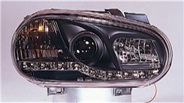  Фары передние Л+П (КОМПЛЕКТ) ТЮНИНГ линзованные (DEVIL EYES) (SONAR) внутри черные для  VW GOLF IV (97-)