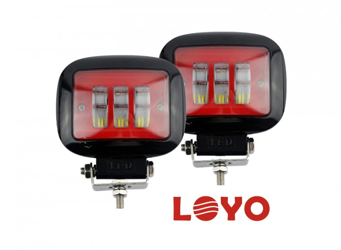 Комплект светодиодных фар (2 шт) с проводкой LOYO HEAD 30WS прямоугольные для квадроцикла, внедорожника