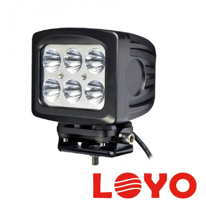 Ударопрочная светодиодная фара LOYO WORK 9060 дальнего света (SPOT) 60 Вт, квадратная, для спецтехники, внедорожников, грузовиков