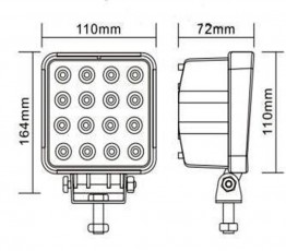 Фара 48 Вт для спецтехники LT-1248SF (48 Вт, от 12 до 24 Вольт, светодиодная, рабочий свет, квадратная)