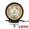 Фара с указателем поворота LOYO WORK 8027B-T 10-80 вольт, светодиодная, рабочего света, круглая, 27 Ватт