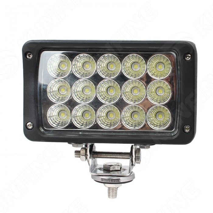 LED фара рабочего света FG15A-45W (45 Ватт, прямоугольная, для спецтехники, для внедорожников, тип света - ближний FLOOD)