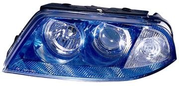  Фары передние Л+П (КОМПЛЕКТ) ТЮНИНГ линзованные со светящимся ободком(ангельские глазки) внутри синие для  VW PASSAT B5+ (00-05)