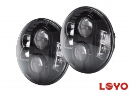 Фары LED Loyo Light 80W (7 дюймов LOYO LED 3G-DRL): ближний и дальний свет, дневные ходовые огни для Нива, УАЗ, Jeep Wrangler, Hammer, Defender