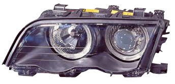  Фары передние Л+П (КОМПЛЕКТ) (СЕДАН) (КСЕНОН) D2S с блоком розжига ксенона с 2мя светящимися ободками с регулировочным мотором ВНУТРИ внутри черные для  BMW 3xx E46 СЕДАН/УНИВЕРСАЛ (98-03)