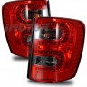  Фонари задние внешние Л+П (КОМПЛЕКТ) ТЮНИНГ с диодной подсветкой EAGLE EYES внутри красные, тонированные для JEEP GRAND CHEROKEE WJ (99-05)