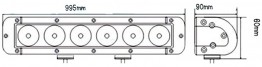 Съемная светодиодная балка фара 240 вт длина 1100 мм с проводкой на магнитном креплении LOYO MASTER SLIM 68240 COMBO