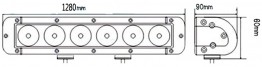 Съемная светодиодная балка фара  300 вт длина 1300 мм с проводкой на магнитном креплении LOYO MASTER SLIM 68300 COMBO