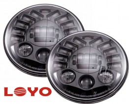 Светодиодные передние фары LOYO LED NT 7"(178мм) 7 дюймов, тюнинг, комплект 2шт, головной свет на НИВА, УАЗ, Jeep Wrangler, Nissan Patrol, Hummer H2, Land Rover Defender