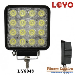 [48 Вт] Светодиодная LED фара дальнего света, квадратная LOYO UNIVERSAL LY8048
